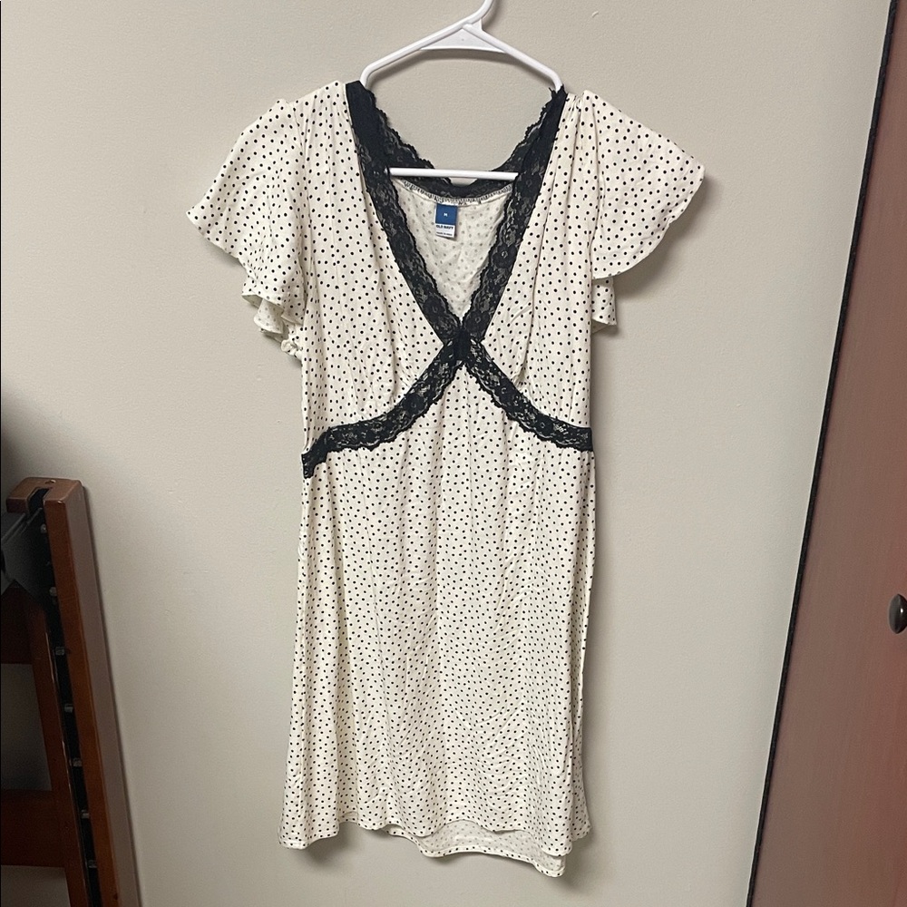 Old Navy Black and White Polka Dot Dress